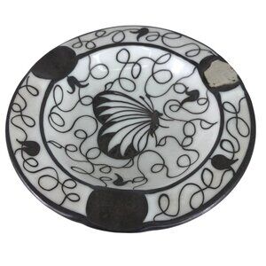 Saint Graal Limoges Argent 9801 Silver Overlay Ceramic Ashtray Butterfly Theme